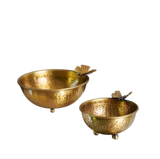 Butterfly Brass Serving Bowl