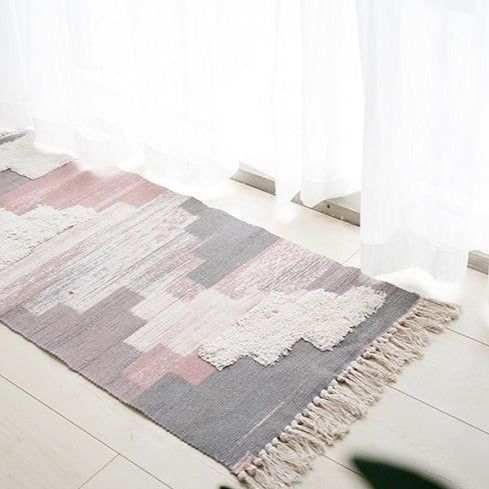 Hand Woven Kilim 100% Cotton Living Room Carpet - Hyggeh