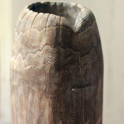 Traditional Carving Antique Zen Wood Vase - Hyggeh