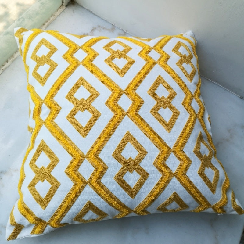 Yellow Cushion Cover Cute Diamond Geometric 45x45cm Sofa Bed - Hyggeh