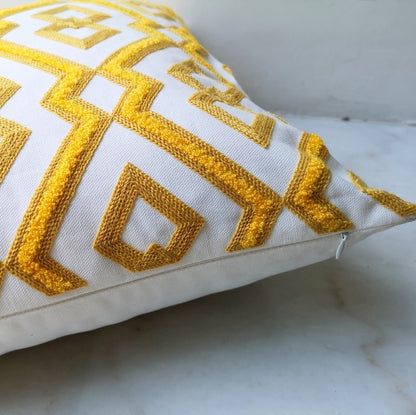 Yellow Cushion Cover Cute Diamond Geometric 45x45cm Sofa Bed - Hyggeh