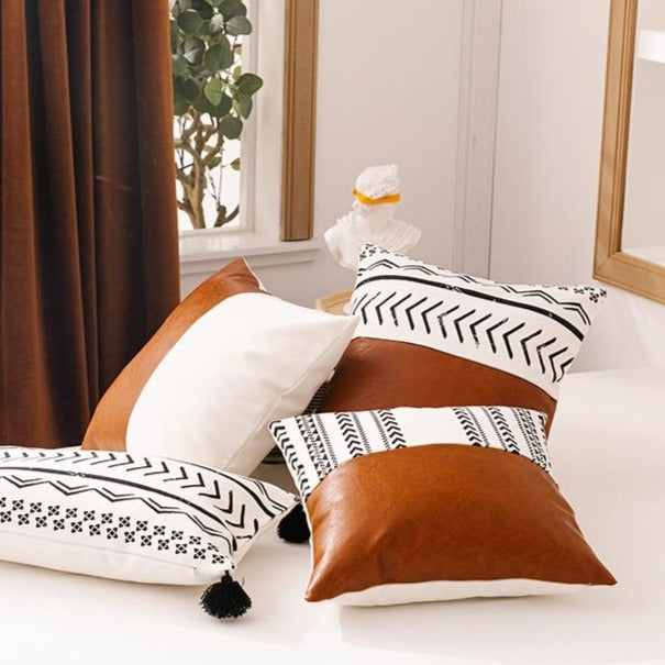 Faux Leather Cotton Pillow