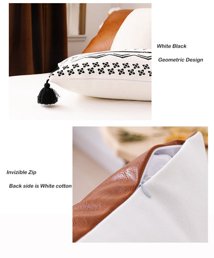 Faux Leather Cotton Pillow