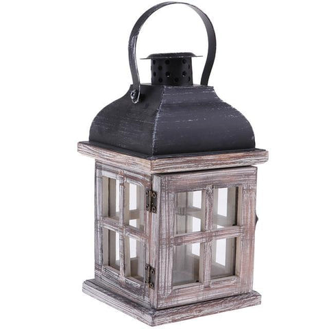 Rustic Vintage Wooden Lantern - Hyggeh