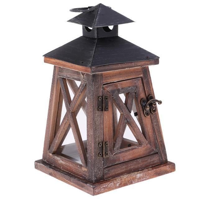 Rustic Vintage Wooden Lantern - Hyggeh