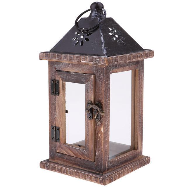 Rustic Vintage Wooden Lantern - Hyggeh