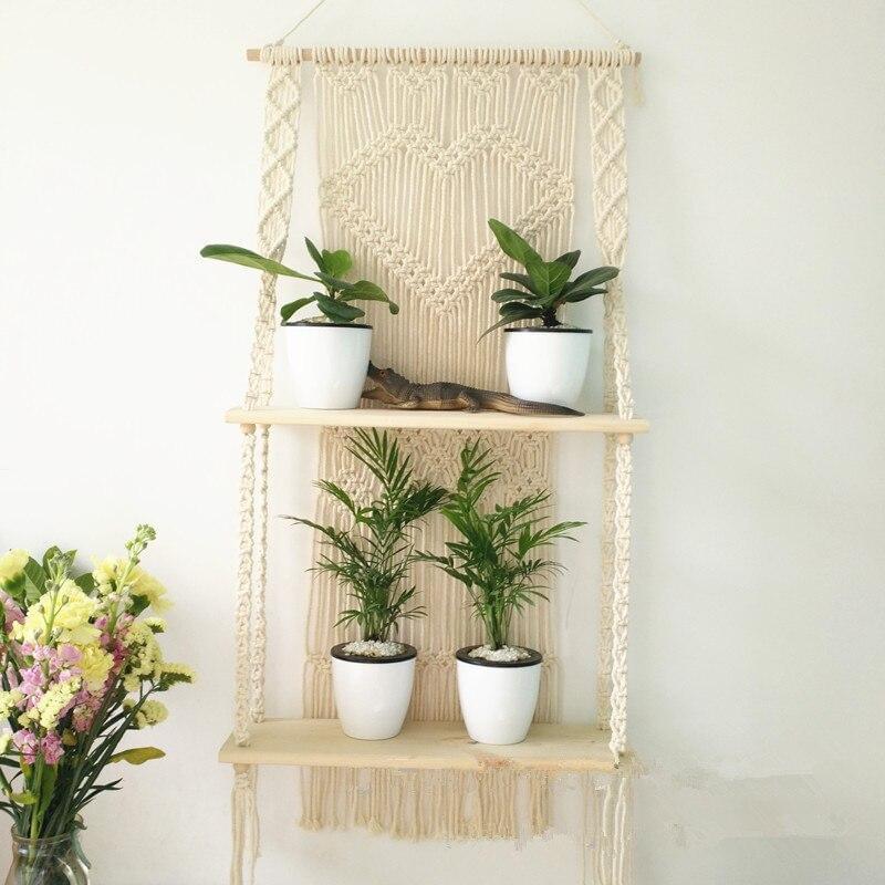 Handmade Macrame Knots Hanging Planter Basket - Hyggeh