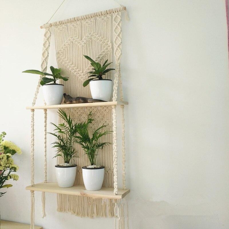 Handmade Macrame Knots Hanging Planter Basket - Hyggeh