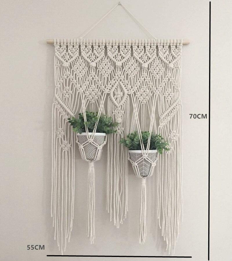 Handmade Macrame Knots Hanging Planter Basket - Hyggeh