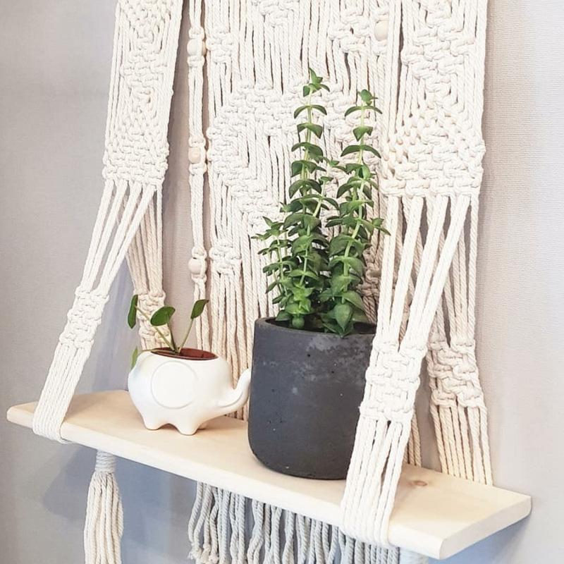 Handmade Macrame Knots Hanging Planter Basket - Hyggeh