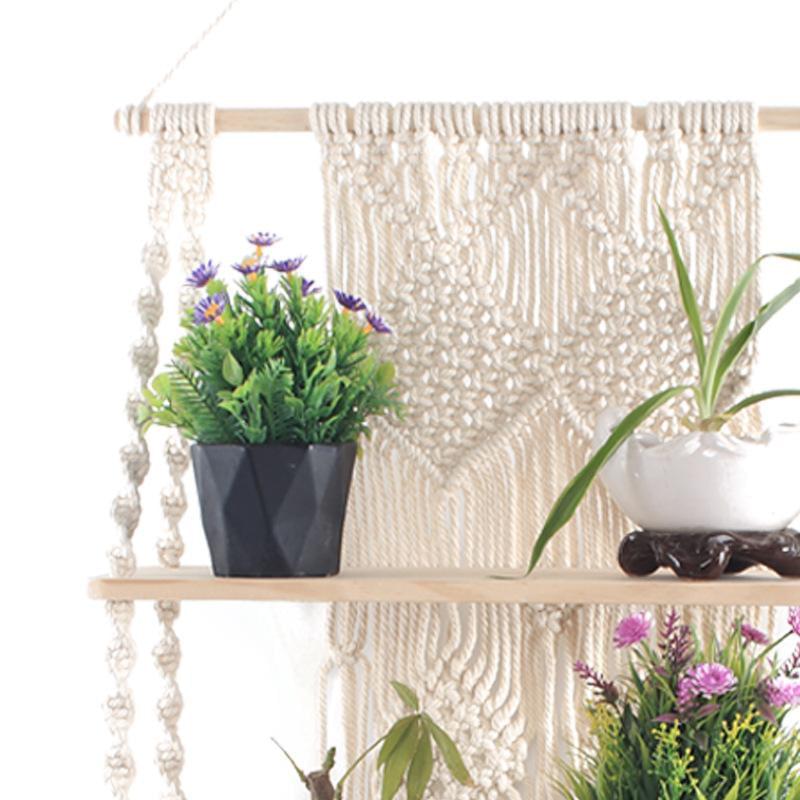 Handmade Macrame Knots Hanging Planter Basket - Hyggeh