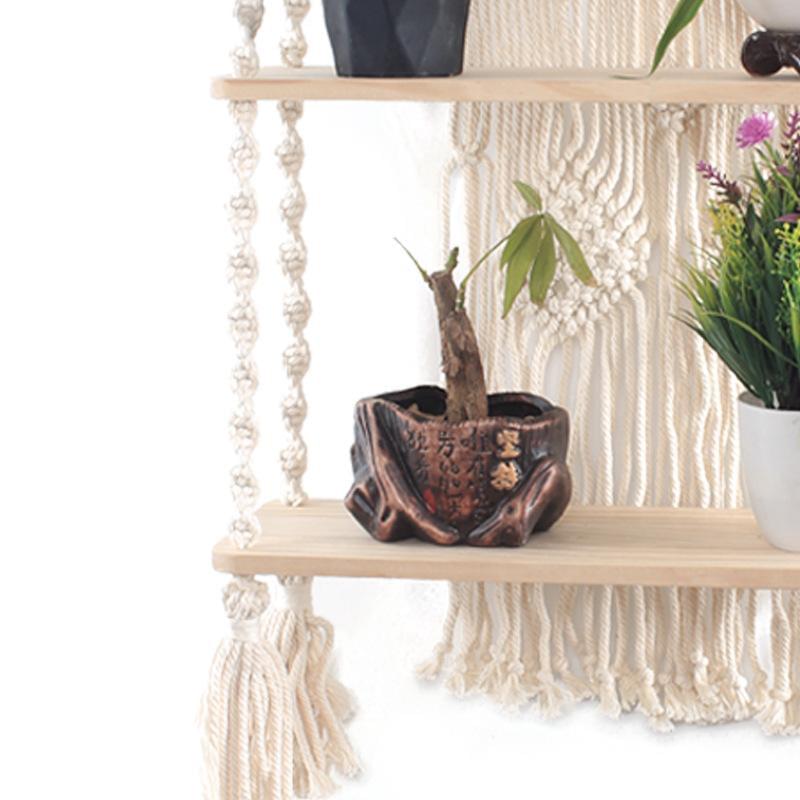 Handmade Macrame Knots Hanging Planter Basket - Hyggeh