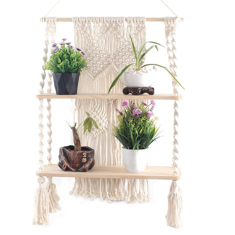 Handmade Macrame Knots Hanging Planter Basket - Hyggeh