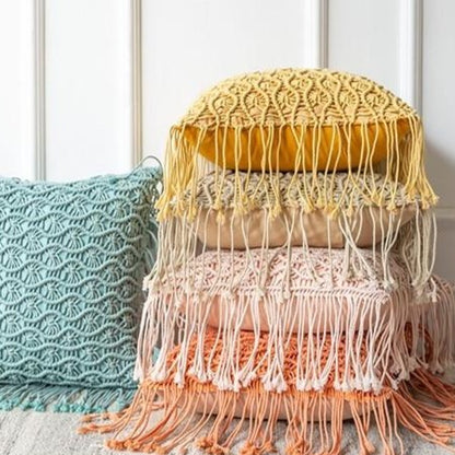 Hand-Woven Macrame Cotton Cushion Cover Six - Hyggeh