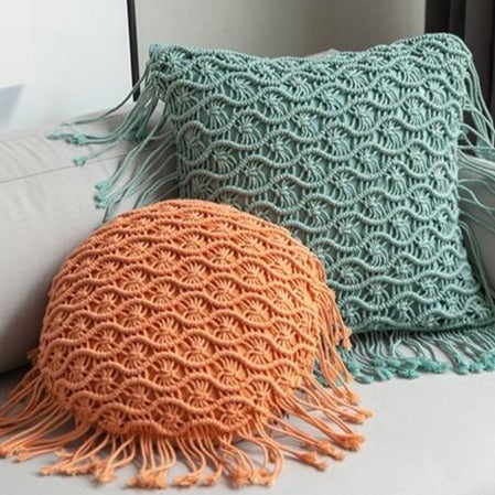 Hand-Woven Macrame Cotton Cushion Cover Six - Hyggeh