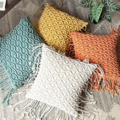 Hand-Woven Macrame Cotton Cushion Cover Six - Hyggeh