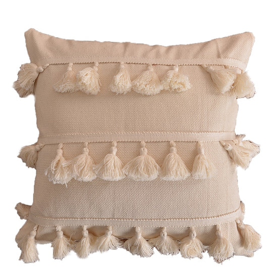 Boho Style Cushion Cover Plush With Tassels - Hyggeh