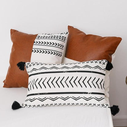 Faux Leather Cotton Pillow