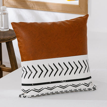 Faux Leather Cotton Pillow