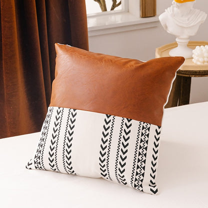 Faux Leather Cotton Pillow