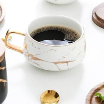 Long Marble Coffee Mugs