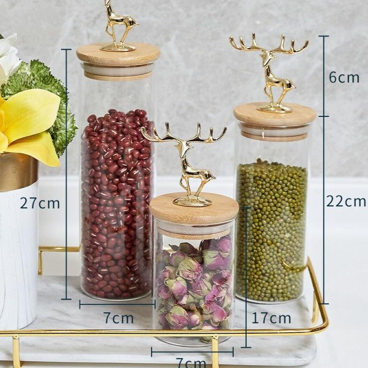 European Golden Deer Tea Candy Jar - Hyggeh