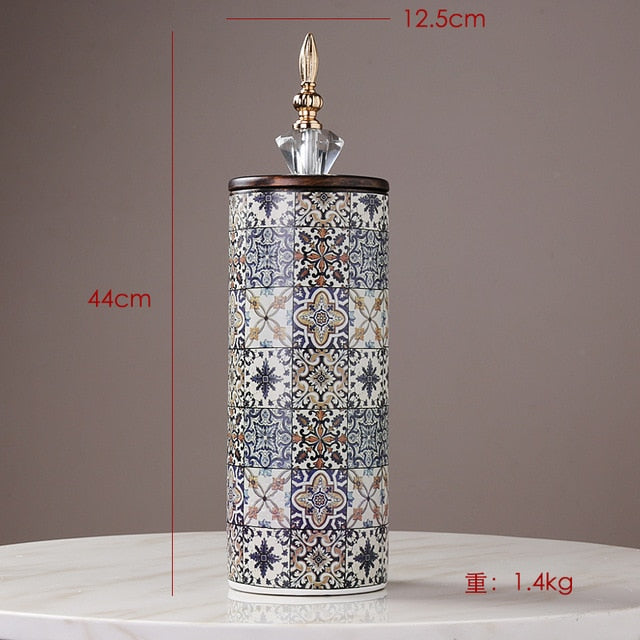 Ceramics Moroccan Pattern Sugar Tea Canister Jar - Hyggeh