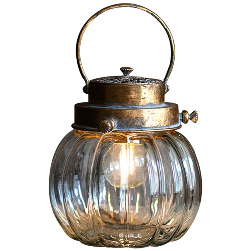 Metal Retro Glass Stand Candle Holder Lantern - Hyggeh