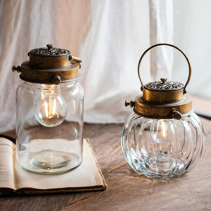 Metal Retro Glass Stand Candle Holder Lantern - Hyggeh