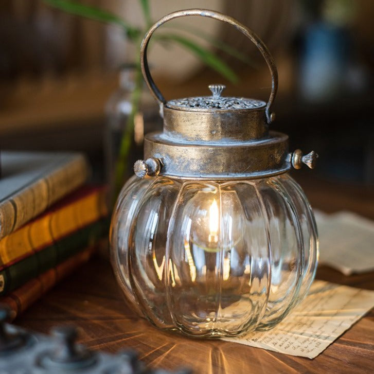 Metal Retro Glass Stand Candle Holder Lantern - Hyggeh