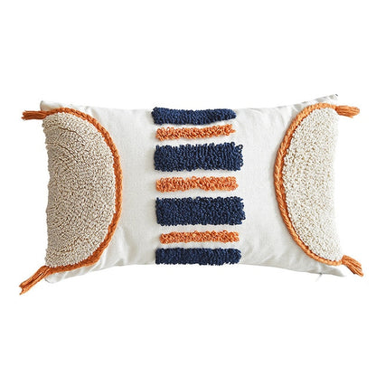 Moroccan Navy Stripe Tufted Cushion Cover - Hyggeh