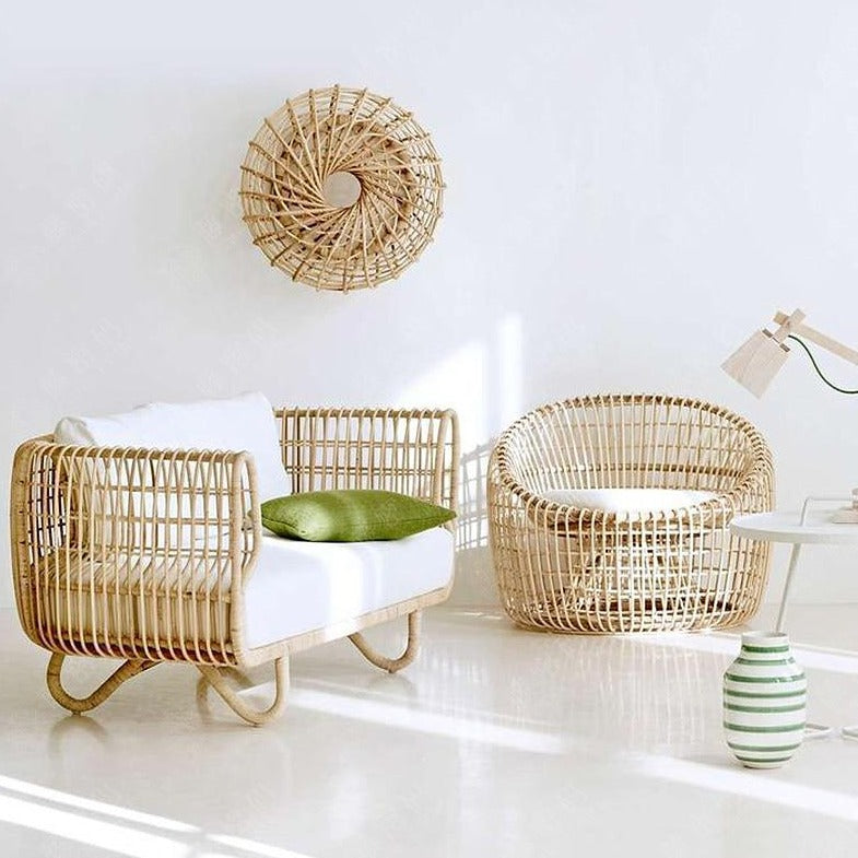 Wicker Hygge Ball Chair Natural Rattan - Hyggeh