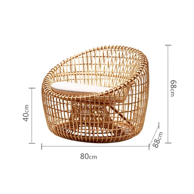 Wicker Hygge Ball Chair Natural Rattan - Hyggeh