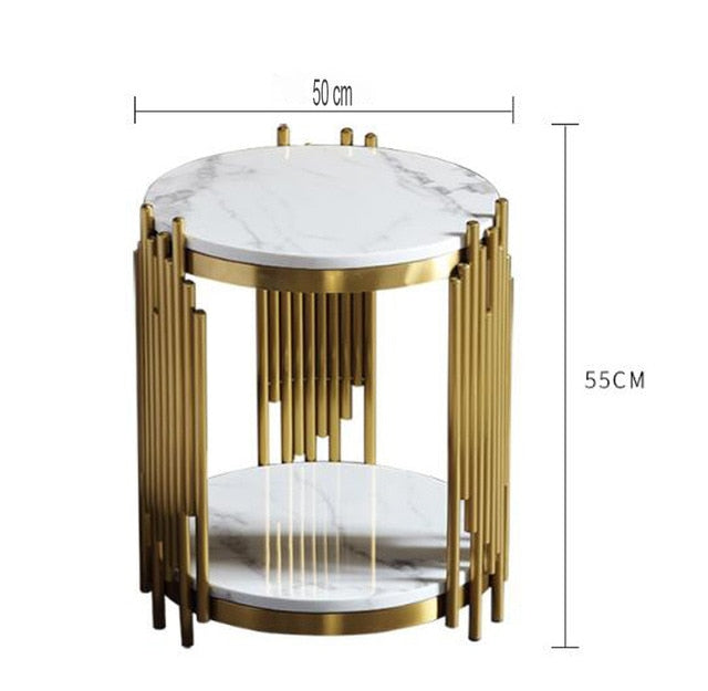 Stainless Steel Gold Marble Top Modern Coffee Table - Hyggeh