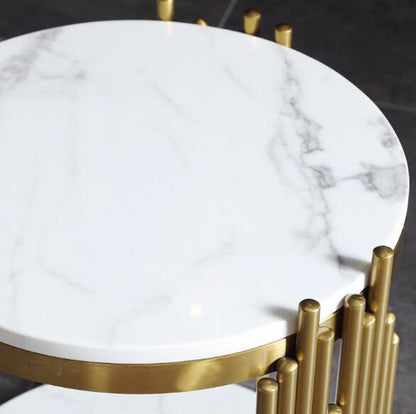 Stainless Steel Gold Marble Top Modern Coffee Table - Hyggeh