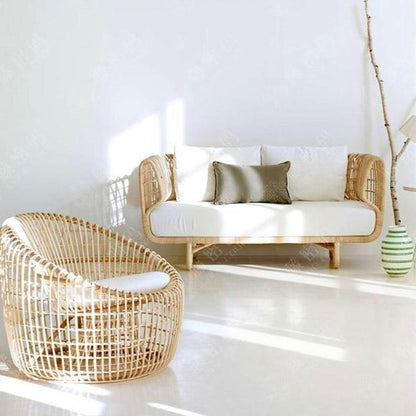 Wicker Hygge Ball Chair Natural Rattan - Hyggeh