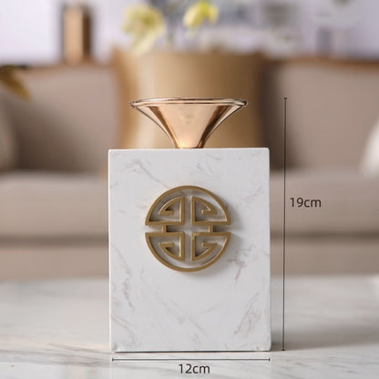 Rectangle Versace White Marble Candle Holder - Hyggeh