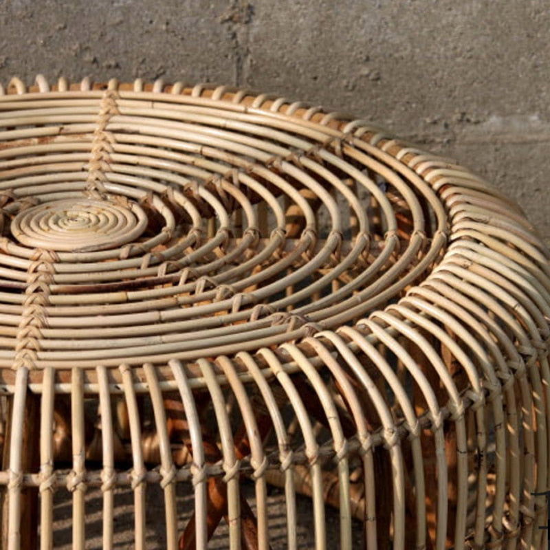 Round Rattan Hand-Woven Coffee Table - Hyggeh