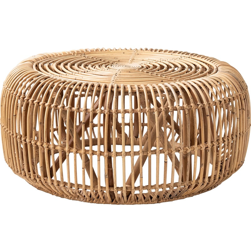 Round Rattan Hand-Woven Coffee Table - Hyggeh