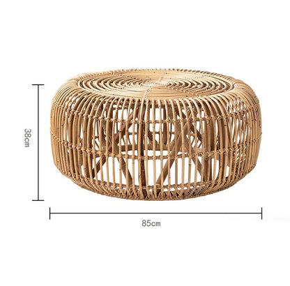 Round Rattan Hand-Woven Coffee Table - Hyggeh