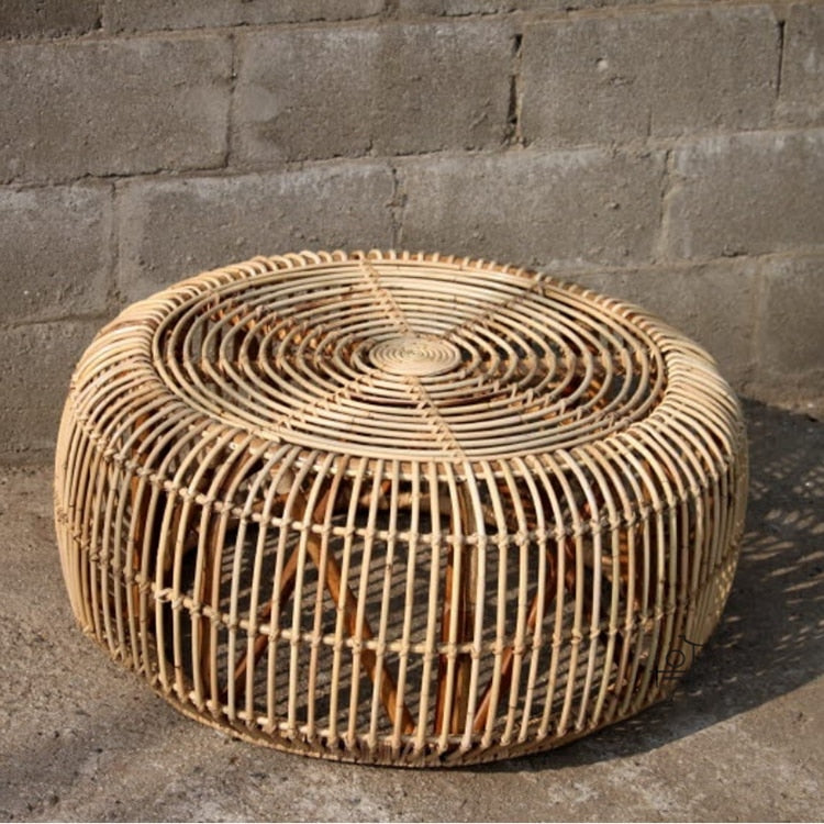 Round Rattan Hand-Woven Coffee Table - Hyggeh