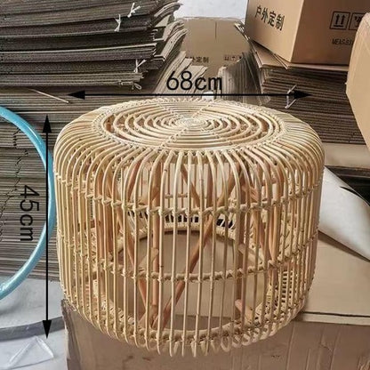 Round Rattan Hand-Woven Coffee Table - Hyggeh