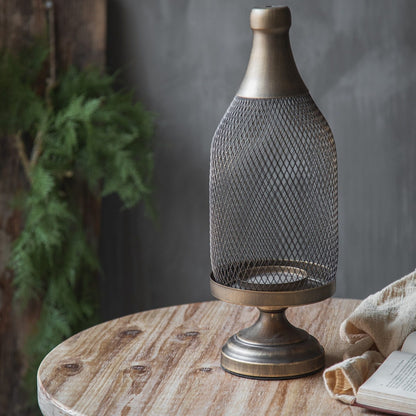 Retro Vintage Metal Pedestal -Mesh Dome Candle Holders - Hyggeh