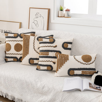 Boho Coffee Loop Tufted Cushion Cover - Hyggeh