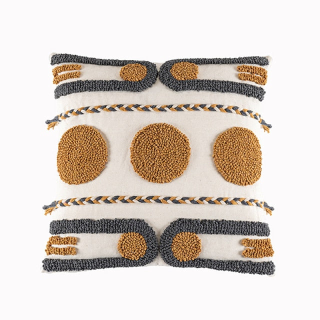 Boho Coffee Loop Tufted Cushion Cover - Hyggeh