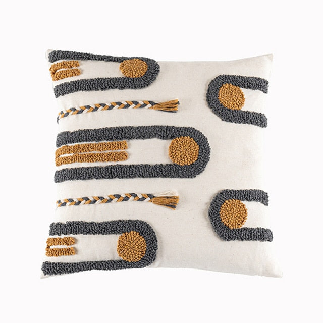 Boho Coffee Loop Tufted Cushion Cover - Hyggeh