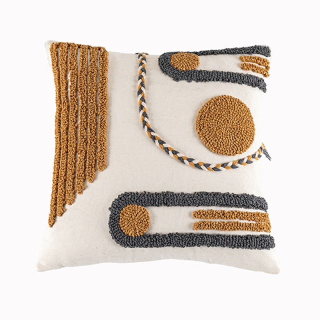 Boho Coffee Loop Tufted Cushion Cover - Hyggeh