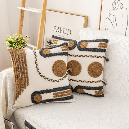 Boho Coffee Loop Tufted Cushion Cover - Hyggeh