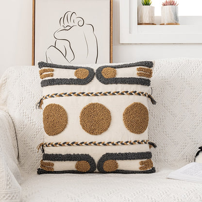 Boho Coffee Loop Tufted Cushion Cover - Hyggeh