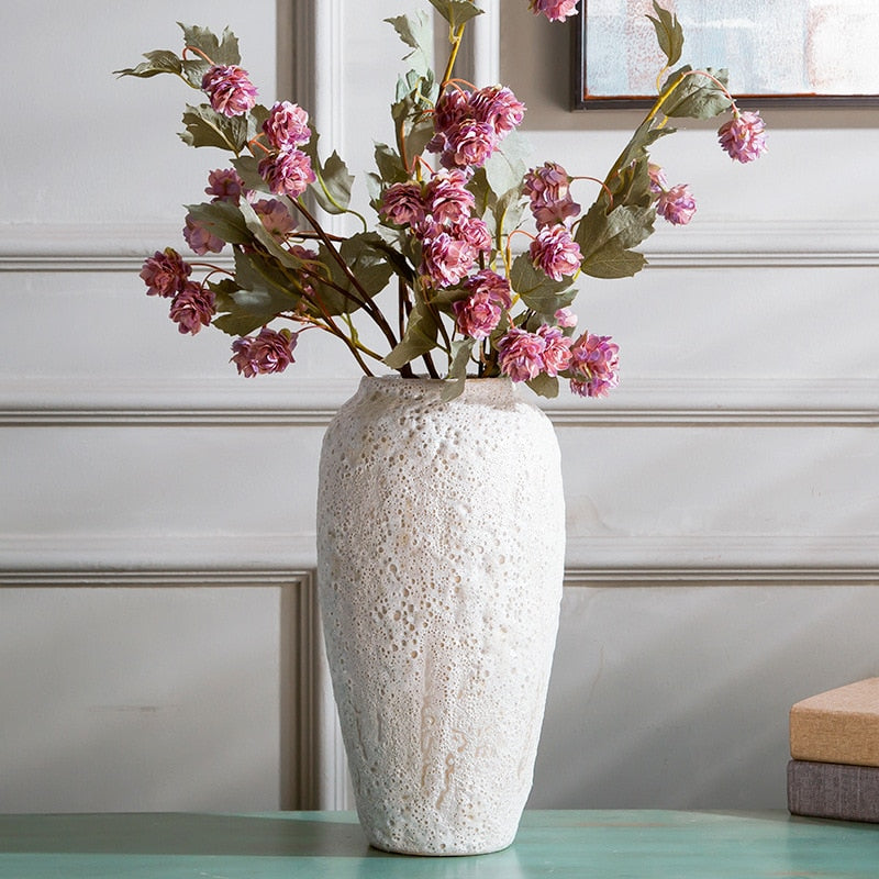 Modern Zen White Ceramic Handmade Flower Vase - Hyggeh